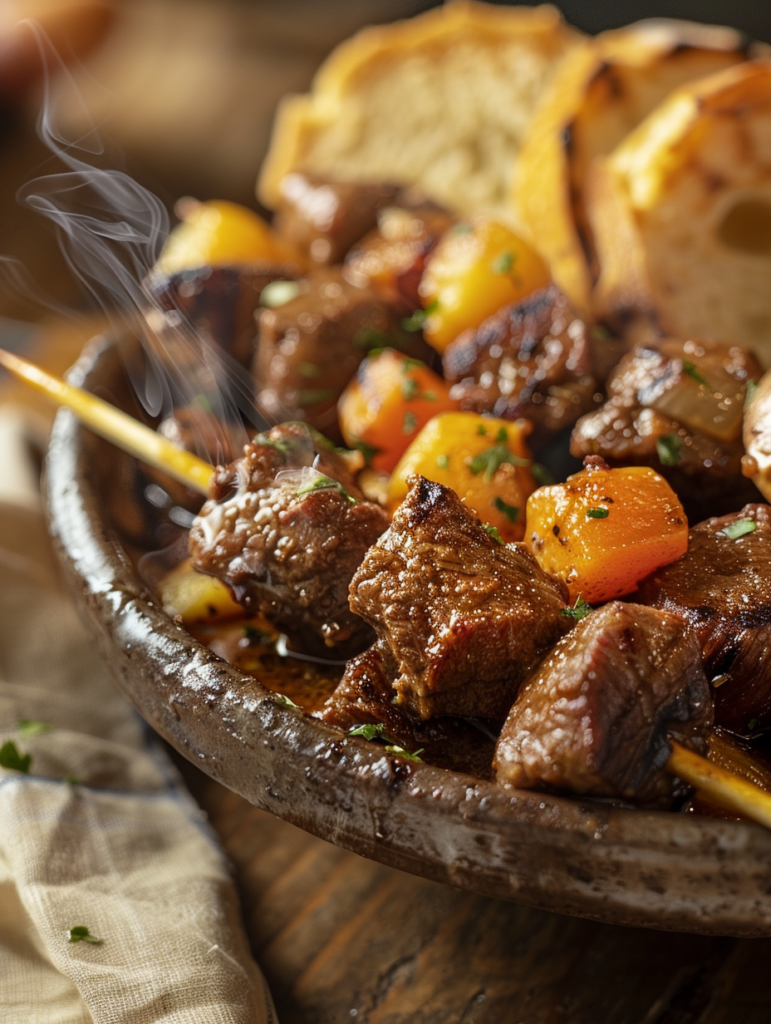 Bowl of Guinness Beef Stew with crusty bread