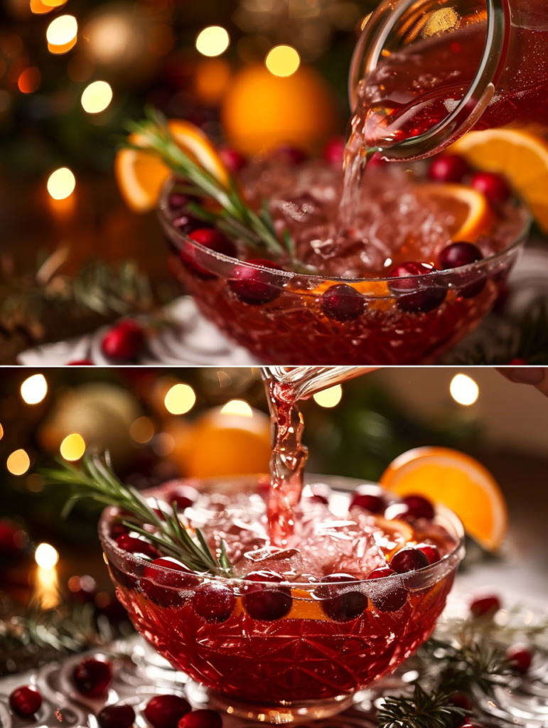 abdessalam hmouch A sequence of four close up shots 1 pouring d2399a08 5ab2 4c40 9949 f633d3f5ba15 0 Cranberry Christmas Punch – Easy Festive Holiday Drink Recipe