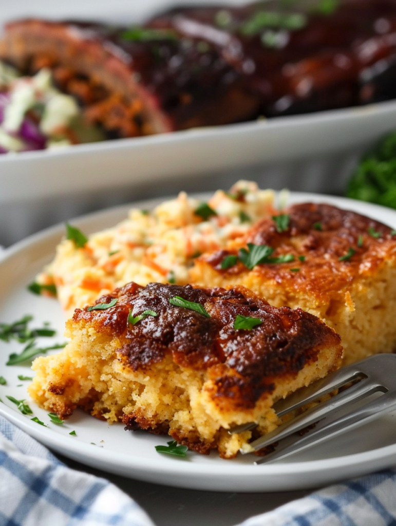 abdessalam hmouch A serving of Jiffy Cornbread Casserole on a 2cf74b94 2495 4605 a0eb 9a9e3392d6a8 1 1 Jiffy Cornbread Casserole with Creamed Corn: 5 Easy Steps for the Best Side Dish!