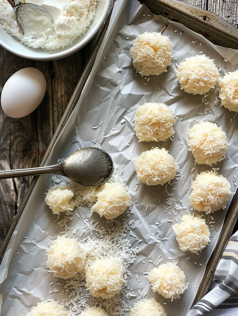 abdessalam hmouch A top down shot of unbaked coconut macaroon d8b1a4b2 bc6e 4272 bd9a 54bdbb63f6dd 1 Coconut Macaroon Nests