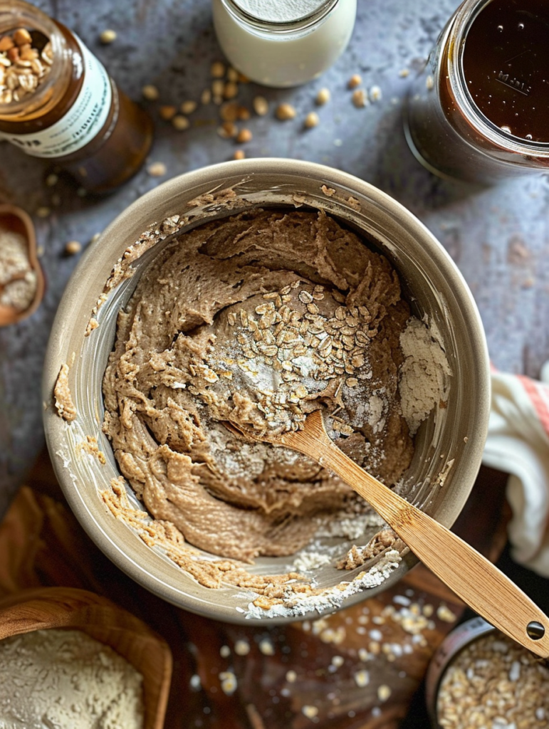 abdessalam hmouch A top down view of a mixing bowl filled wit 798f4961 dc1a 47c2 b9a7 c7be58743d6a 3 Irish Brown Bread Recipe – The Best No-Yeast Bread in 1 Hour