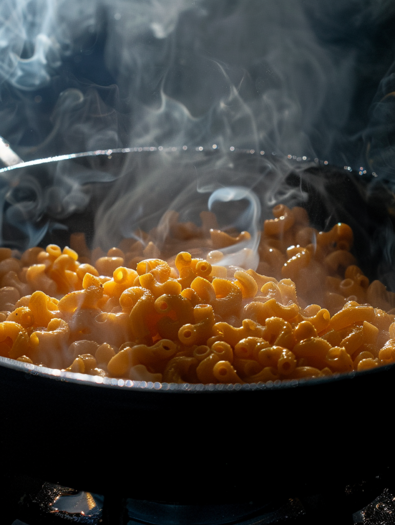abdessalam hmouch An image depicting macaroni being boiled to d09e88a7 614b 4cb2 8d27 f74732da94b4 1 What Makes Hawaiian Macaroni Salad Unique?