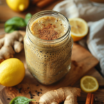 Natural Zepbound recipe smoothie with chia, lemon, and ACV