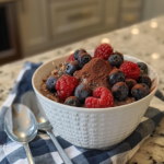 Wegovy-friendly chia oatmeal with berries