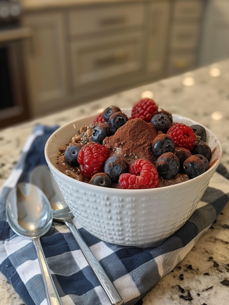 Wegovy-friendly chia oatmeal with berries