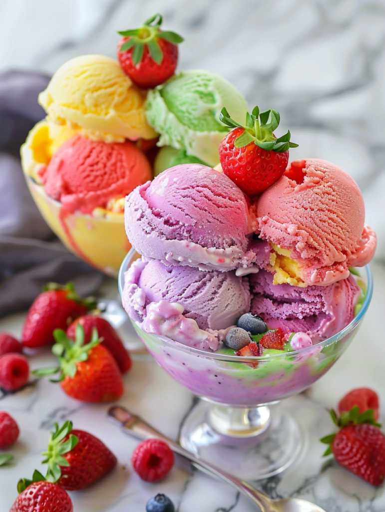 Homemade Rainbow Sherbet Recipe – Colorful, Creamy, and Fun